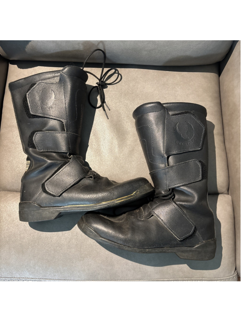 VTG MEN’S BELSTAFF STYLMARTIN LEATHER RIDING BOOTS BLACK SIZE 42 EU SIZE 8 TALL